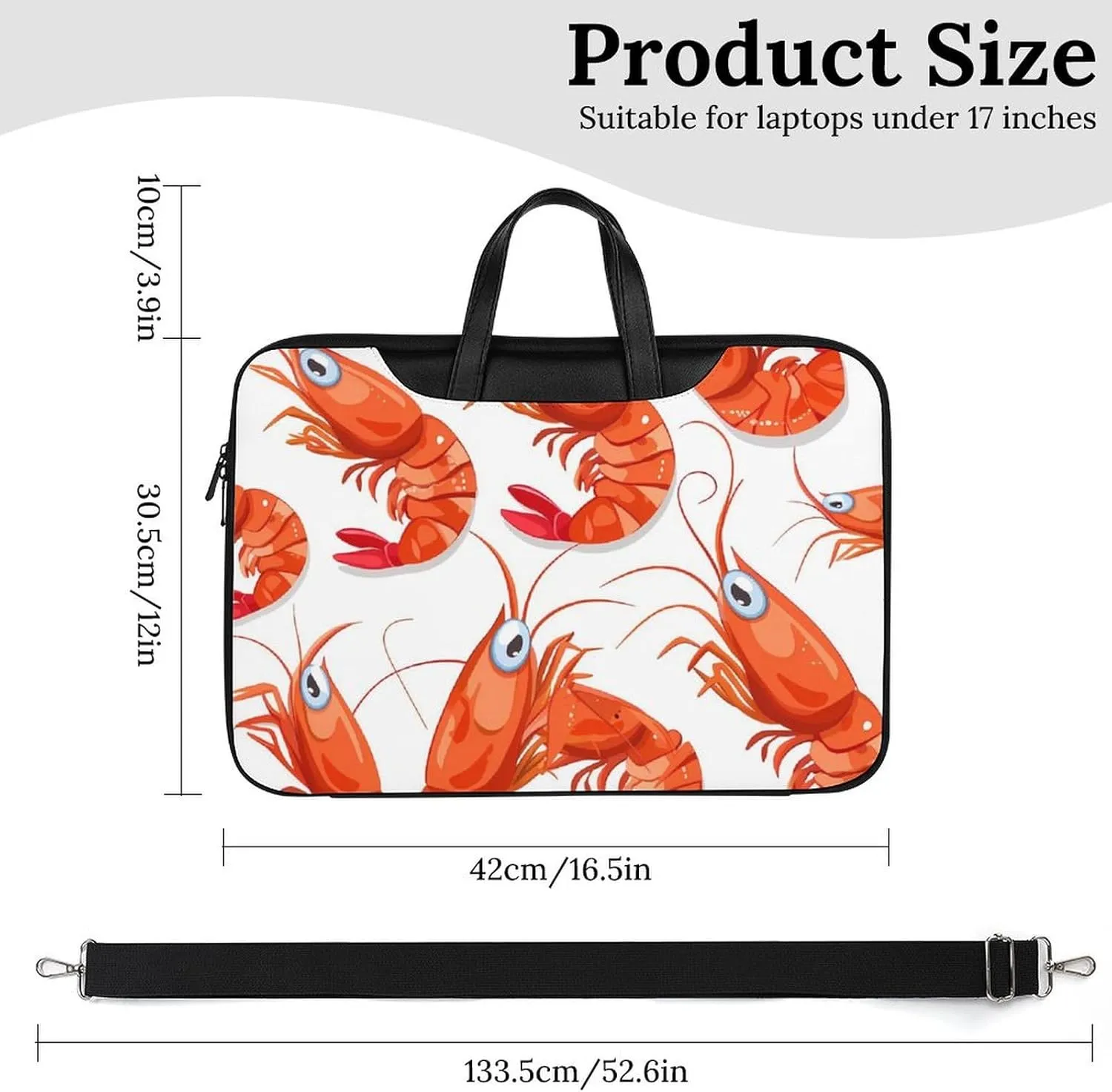 Red Crawfishes Red Lobsters Laptop Tote Bag Waterproof Computer Carrying Case Business Office Briefcase