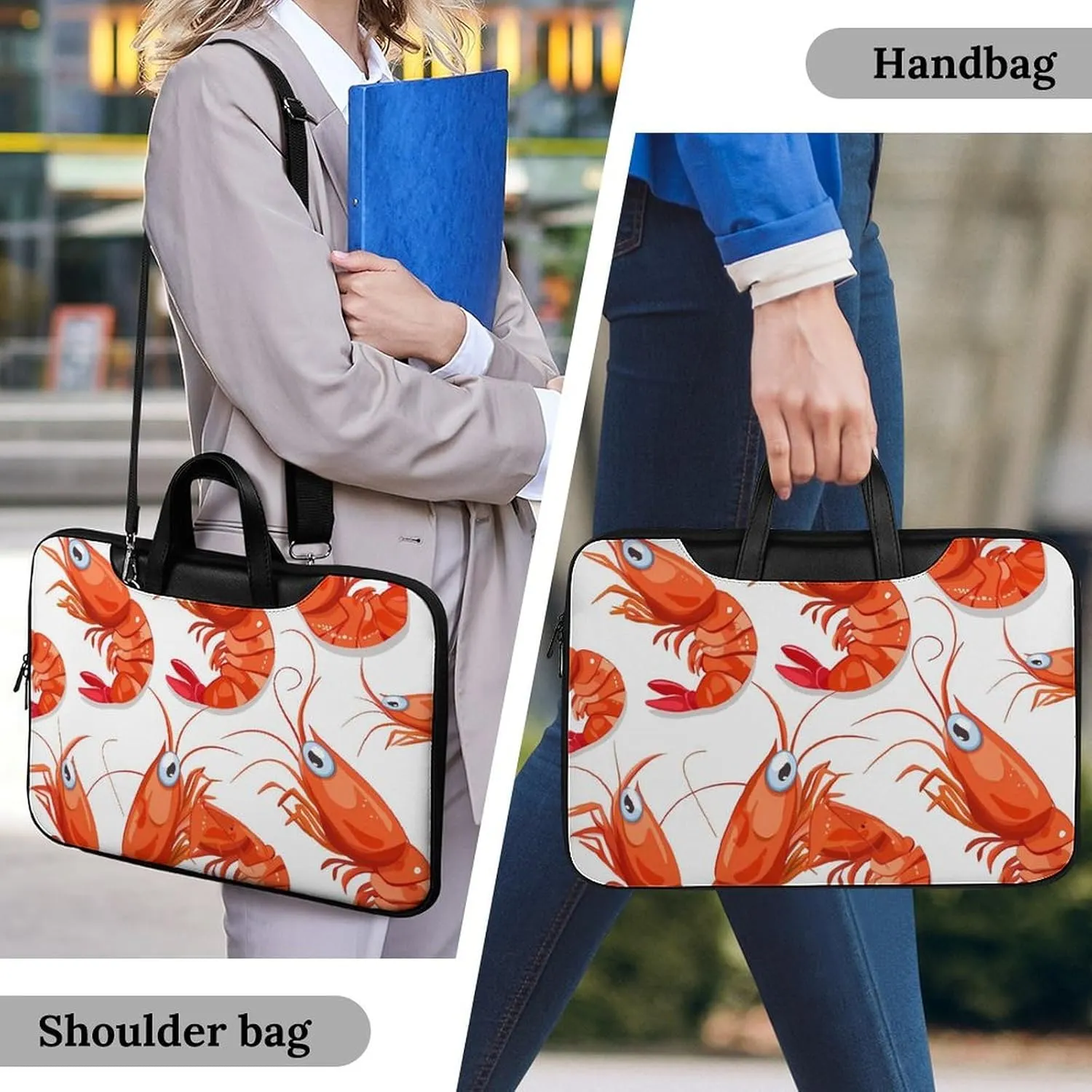 Red Crawfishes Red Lobsters Laptop Tote Bag Waterproof Computer Carrying Case Business Office Briefcase