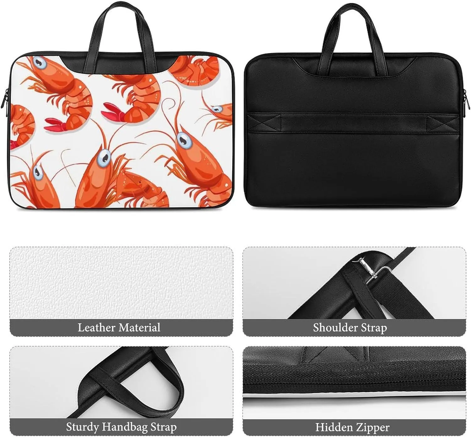 Red Crawfishes Red Lobsters Laptop Tote Bag Waterproof Computer Carrying Case Business Office Briefcase