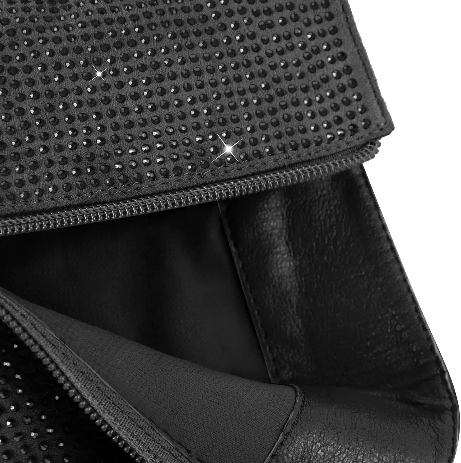 richealnini Womens Sexy Rhinestones Pointed Toe Block High Heel Ankle Boots
