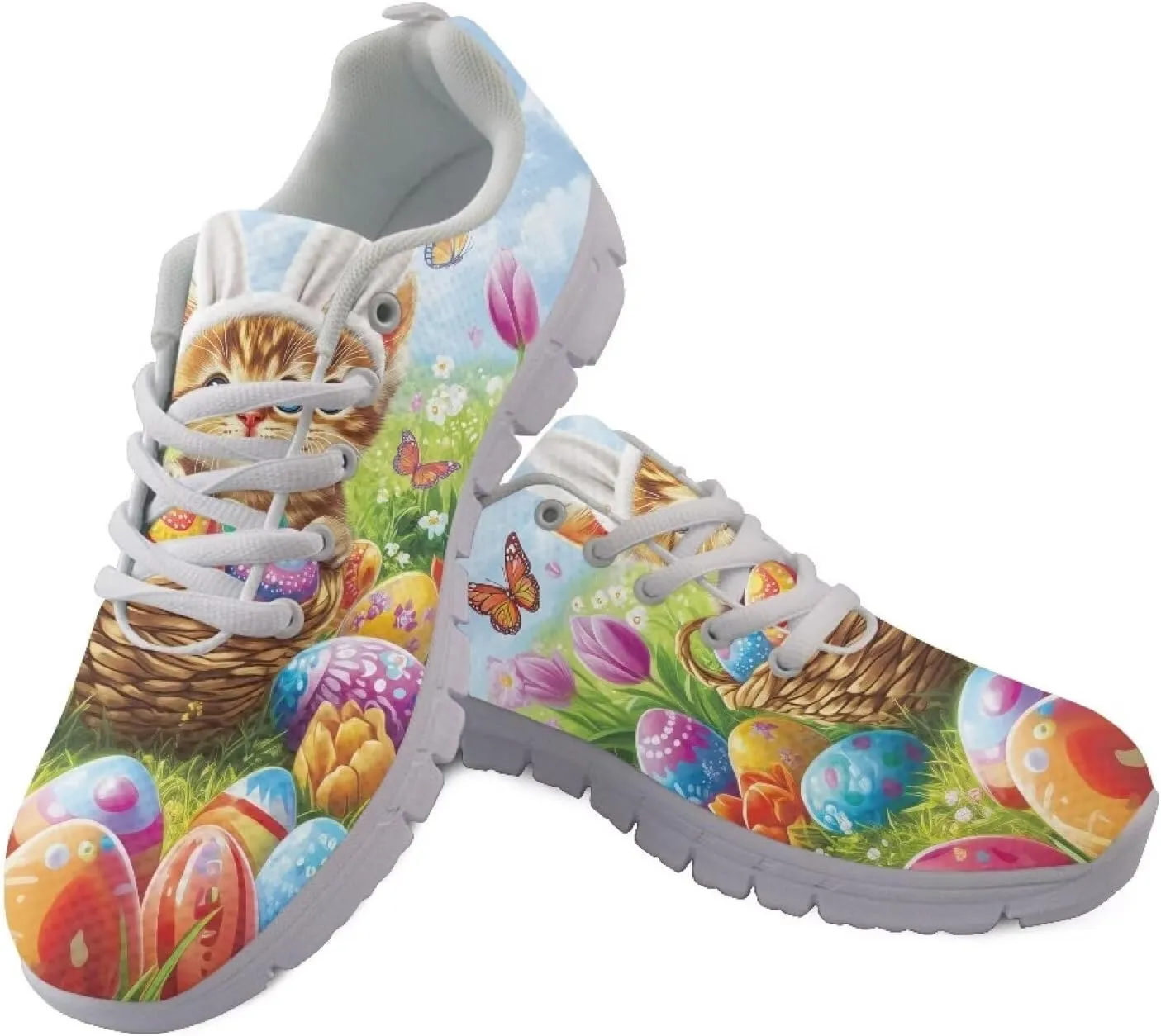 Running Shoes for Women Lightweight Tennis Shoe Outdoor Sports Gym Workout Sneakers Easter St. Patrick's Day Shoes White Sole Size 5-12