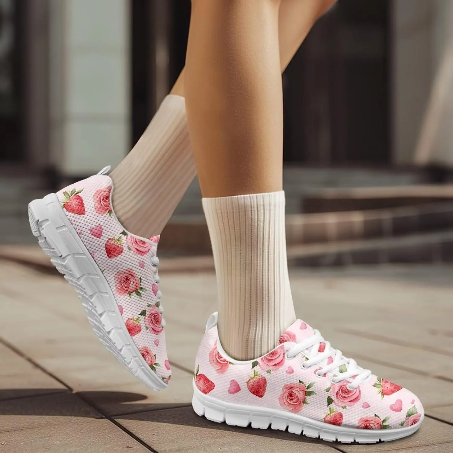 Running Shoes for Women Lightweight Tennis Shoe Outdoor Sports Gym Workout Sneakers Easter St. Patrick's Day Shoes White Sole Size 5-12