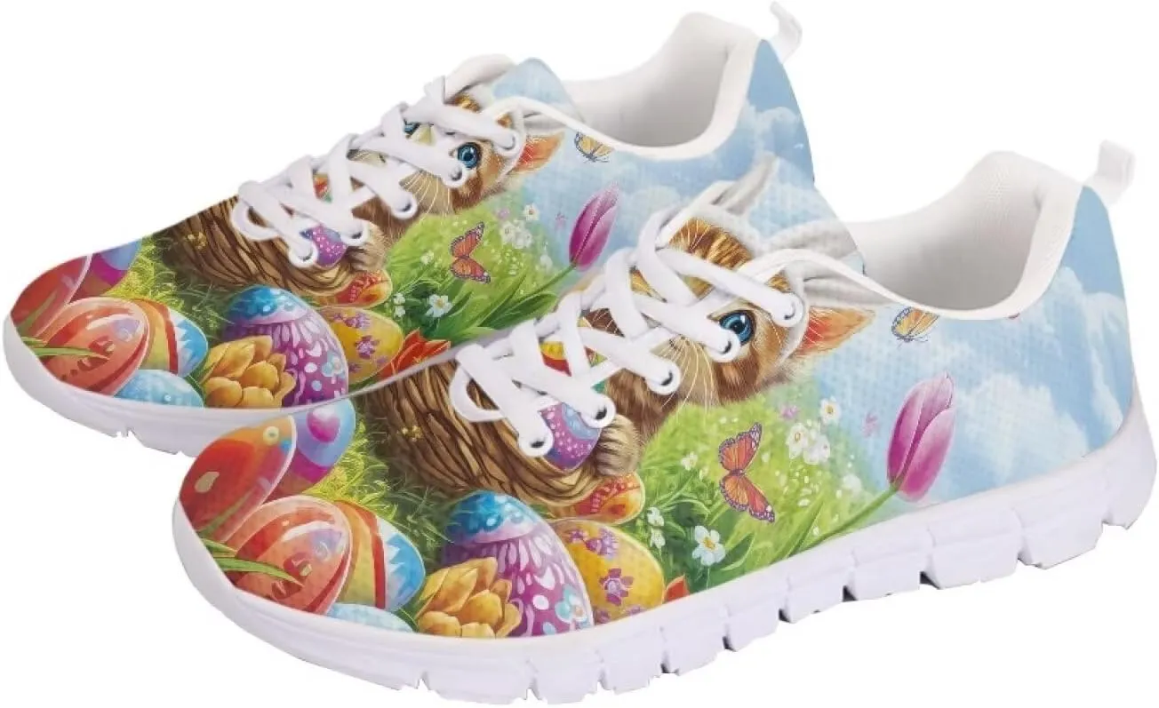 Running Shoes for Women Lightweight Tennis Shoe Outdoor Sports Gym Workout Sneakers Easter St. Patrick's Day Shoes White Sole Size 5-12