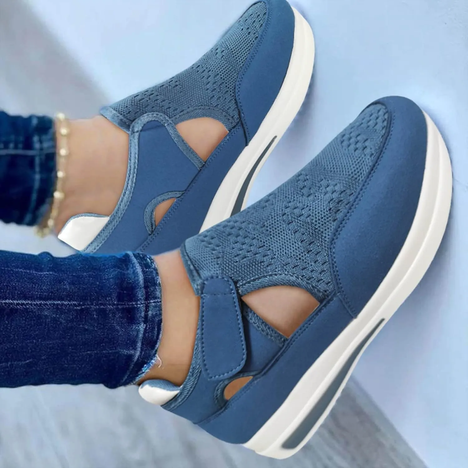 SBGMoSJ Platform Sneakers for Women Nurses Shoes for Women Comfortable Non Slip White Women Slip On Shoes Casual Women's Sneakers Size 8 Wide Comfy Black Shoes for Women Dressy