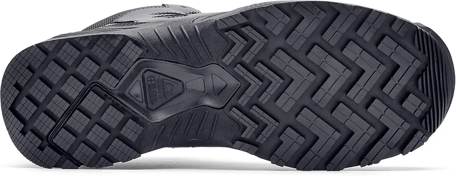 Shoes for Crews Defender Mid, Men's, Women's, Unisex Soft Toe (ST) and Nano Composite Toe (NCT) Work Shoes, Slip Resistant, Water Resistant, Black