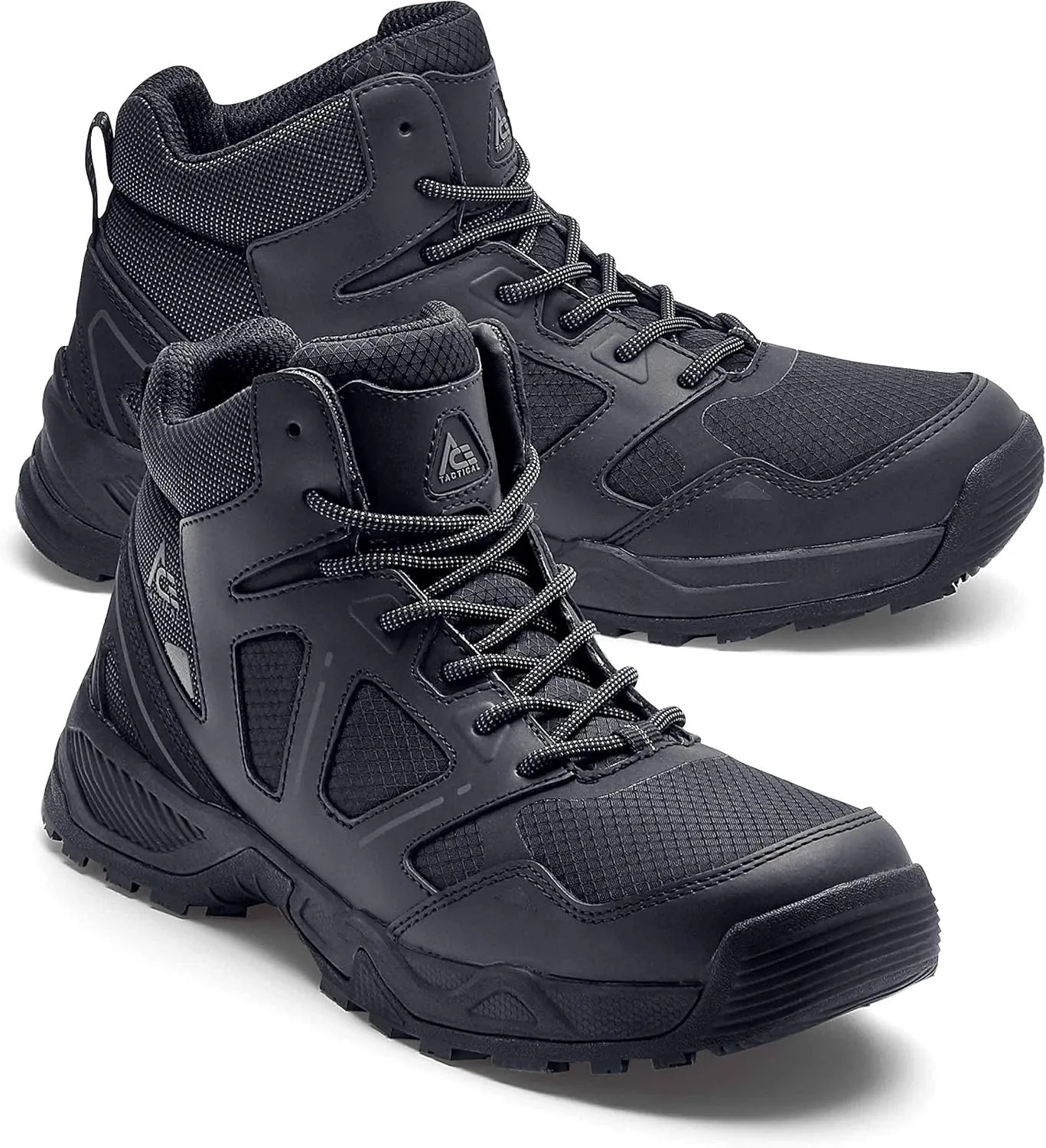 Shoes for Crews Defender Mid, Men's, Women's, Unisex Soft Toe (ST) and Nano Composite Toe (NCT) Work Shoes, Slip Resistant, Water Resistant, Black