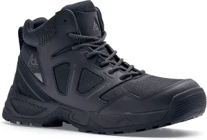 Shoes for Crews Defender Mid, Men's, Women's, Unisex Soft Toe (ST) and Nano Composite Toe (NCT) Work Shoes, Slip Resistant, Water Resistant, Black