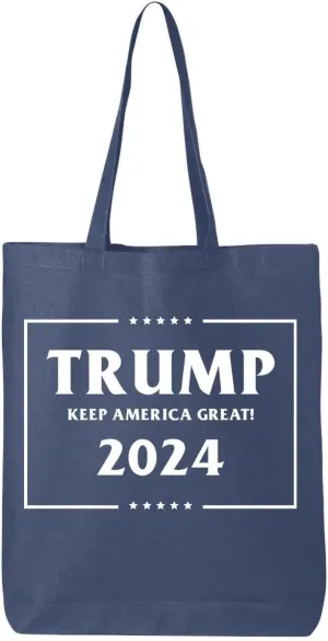 shop4ever Trump Keep America Great 2024 45th US President Eco Cotton Tote Reusable Shopping Bag