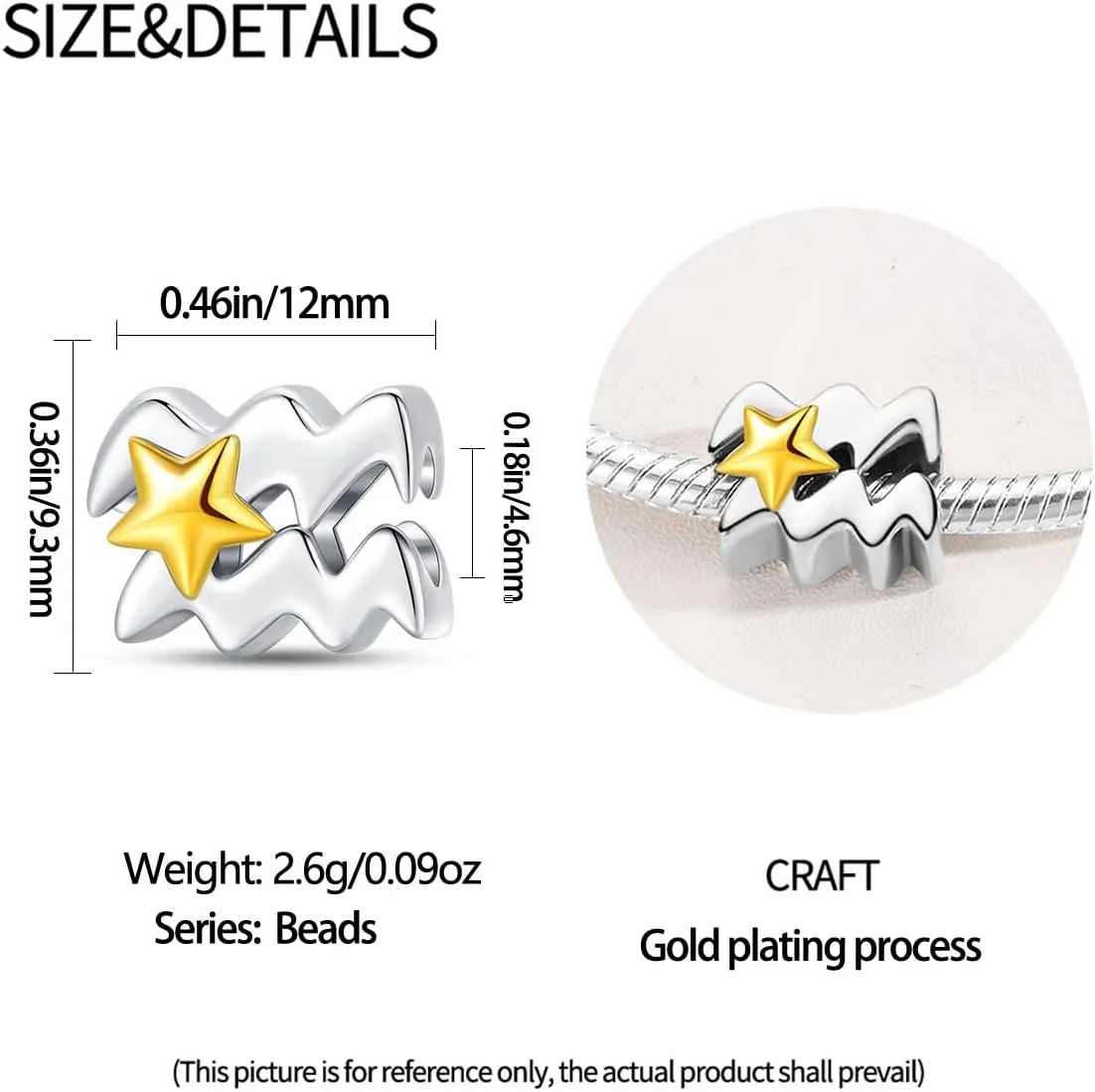 Silver Charms for Pandora Bracelets and Necklaces 12 Horoscope Pendant for Women Jewelry Gifts