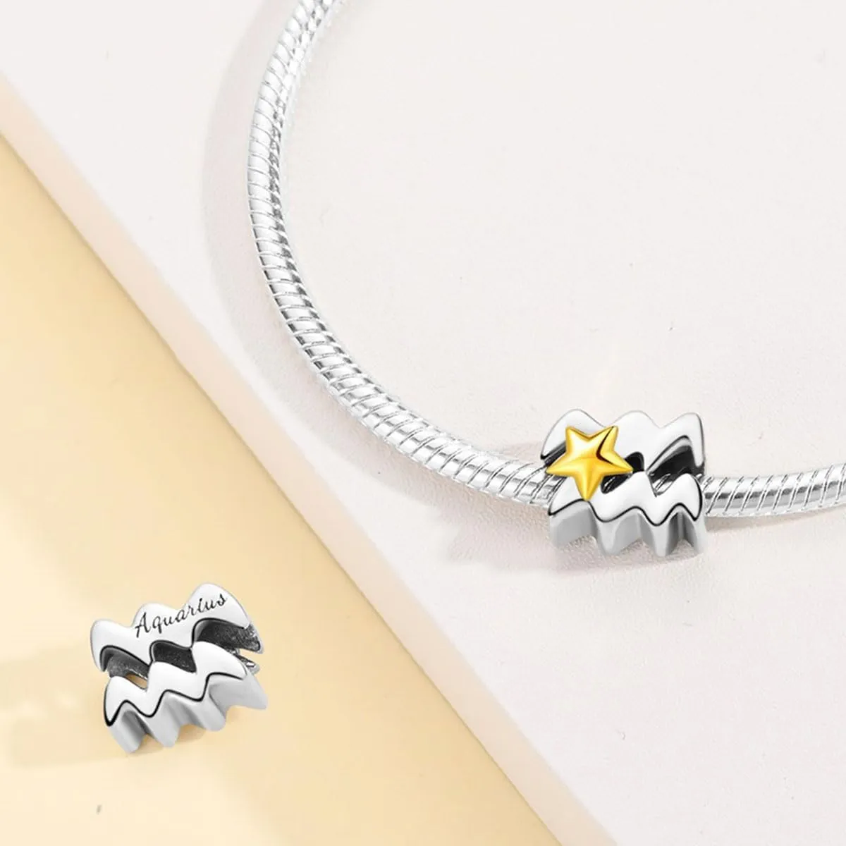 Silver Charms for Pandora Bracelets and Necklaces 12 Horoscope Pendant for Women Jewelry Gifts