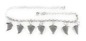 silver heart anklet charm dangle pendant adjustable ankle bracelet dangly heart pendants