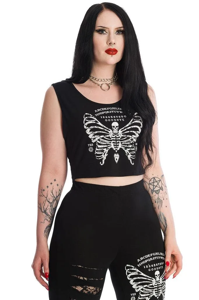 Skeleton Butterfly Cropped Top