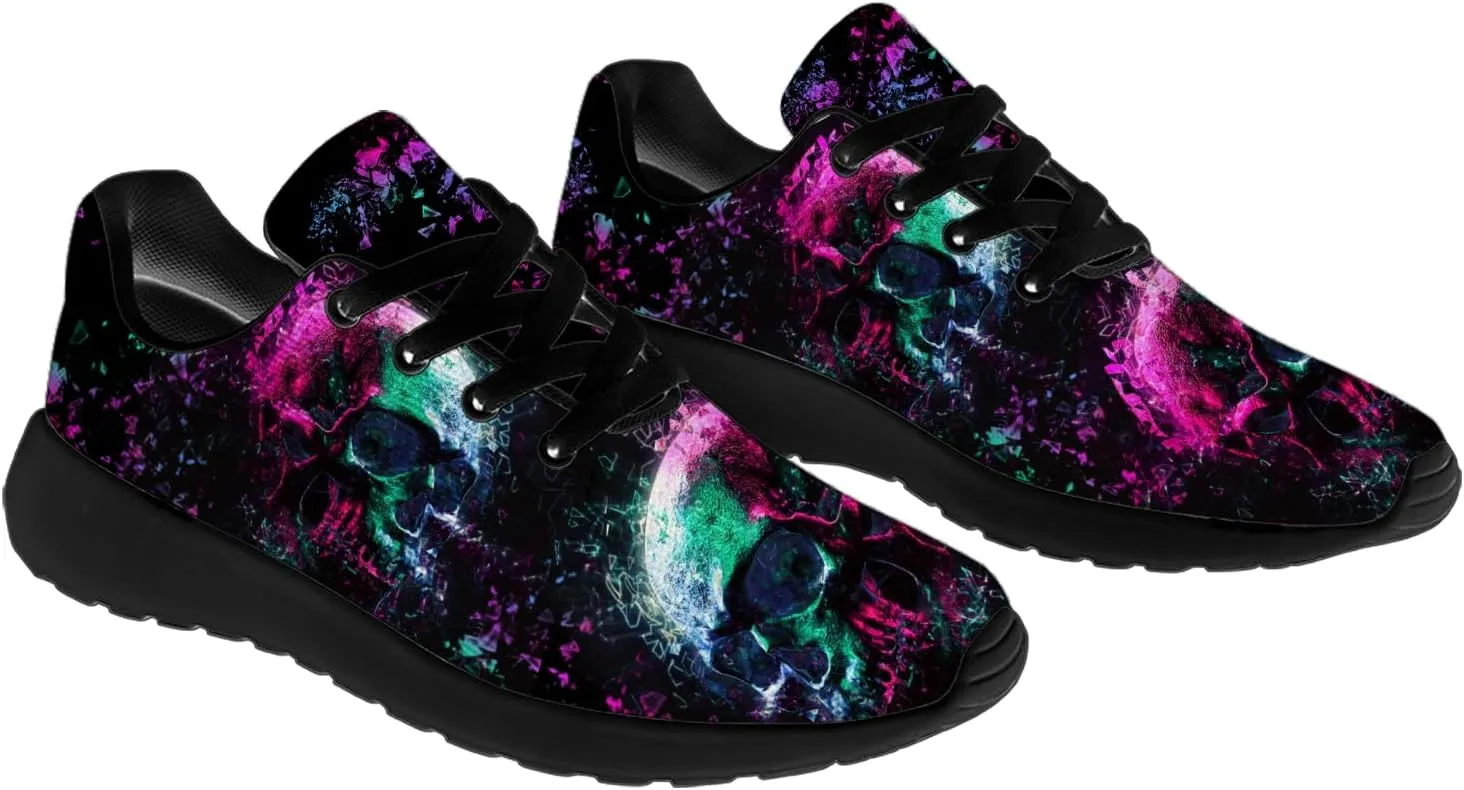 Skull Shoes for Men Women Lightweight Comfort Running Tennis Walking Sneakers Gifts for Him Her
