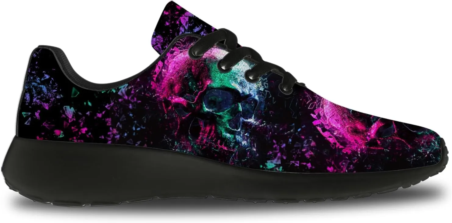 Skull Shoes for Men Women Lightweight Comfort Running Tennis Walking Sneakers Gifts for Him Her