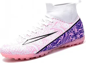 Soccer Cleats for Mens Womens Turf Soccer Shoes Indoor Footall Cleats High Ankle TF AG FG Football Boots Wide Training Sneaker