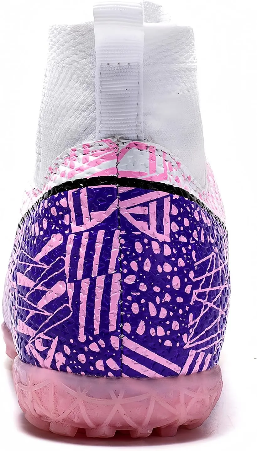 Soccer Cleats for Mens Womens Turf Soccer Shoes Indoor Footall Cleats High Ankle TF AG FG Football Boots Wide Training Sneaker