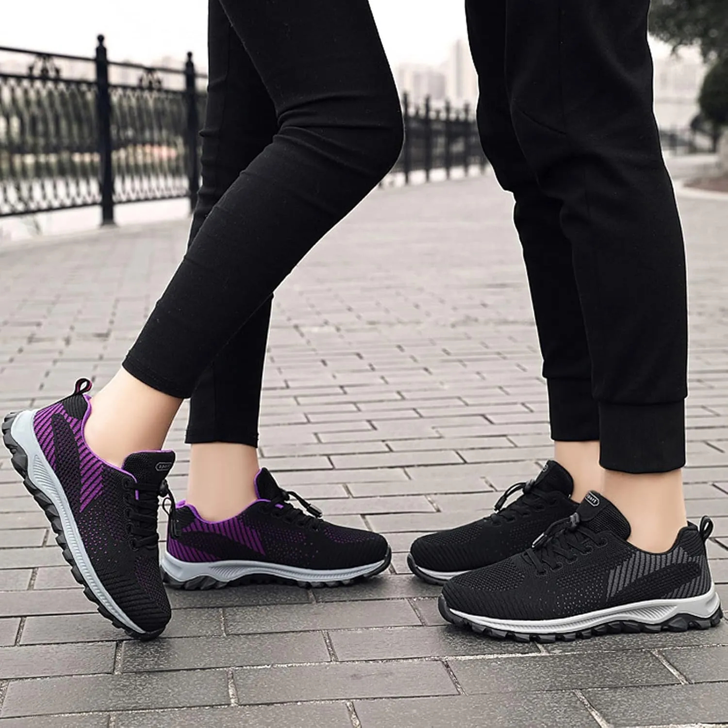 SOLPNOW Women's Stretch Elastic Strap Slip On Mesh Sneakers with Arch Support Breathable Comfortable Casual Walking Platform Sneakers,Outdoor Non-Slip Workout Running Sneakers