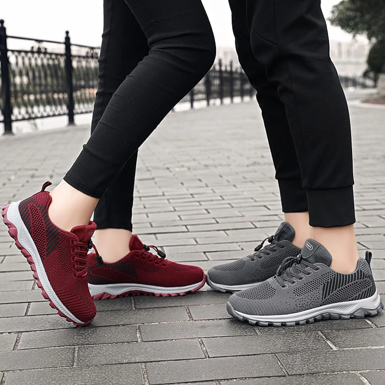 SOLPNOW Women's Stretch Elastic Strap Slip On Mesh Sneakers with Arch Support Breathable Comfortable Casual Walking Platform Sneakers,Outdoor Non-Slip Workout Running Sneakers