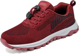 SOLPNOW Women's Stretch Elastic Strap Slip On Mesh Sneakers with Arch Support Breathable Comfortable Casual Walking Platform Sneakers,Outdoor Non-Slip Workout Running Sneakers