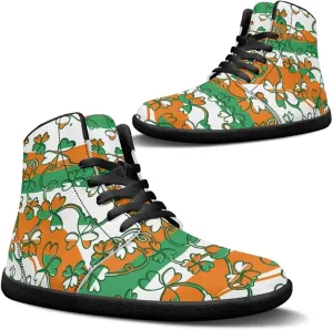 St. Patrick's Day Design Mens High Top Sneakers Women Barefoot Shoes Minimalist Lace Up Zero Drop Sole Wide Tow Running Shoes