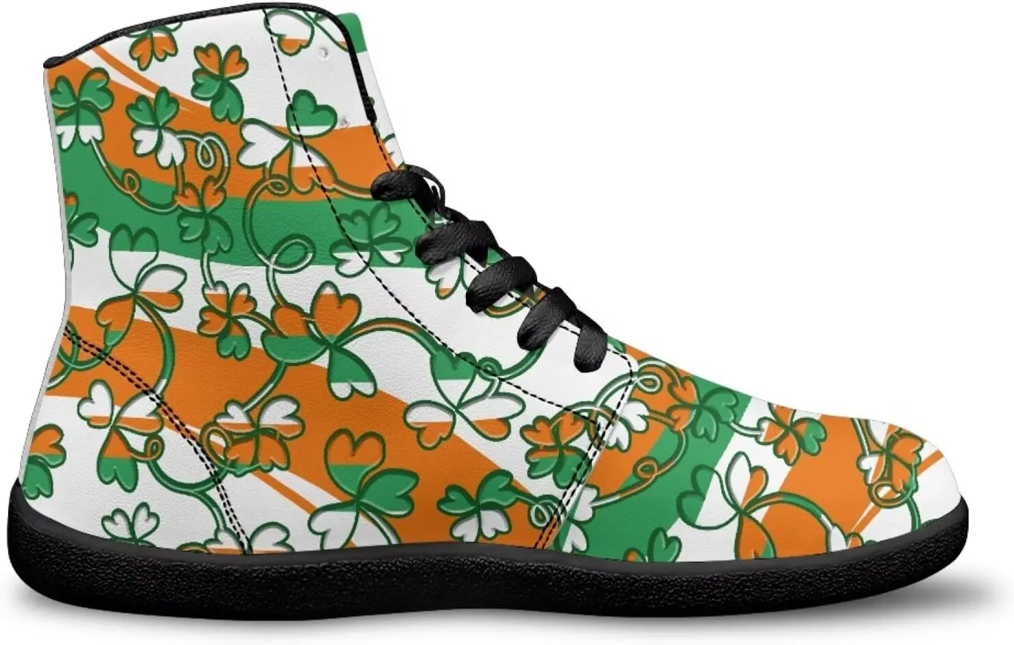 St. Patrick's Day Design Mens High Top Sneakers Women Barefoot Shoes Minimalist Lace Up Zero Drop Sole Wide Tow Running Shoes