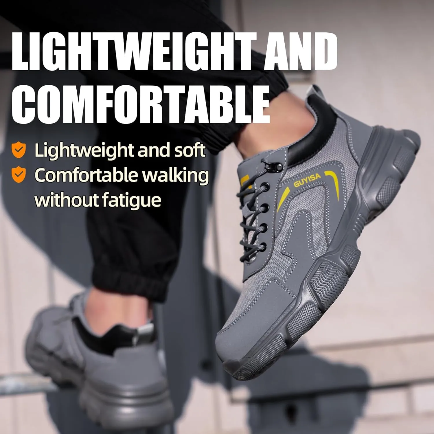 Steel Toe Shoes for Men Women Lightweight Work Shoes Mens Indestructible Safety Sneakers Puncture Proof Construction Shoe Composite Toe Sneakers