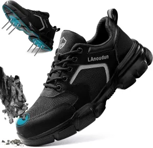 Steel Toe Shoes for Men Women Lightweight Work Shoes Mens Indestructible Safety Sneakers Puncture Proof Construction Shoe Composite Toe Sneakers