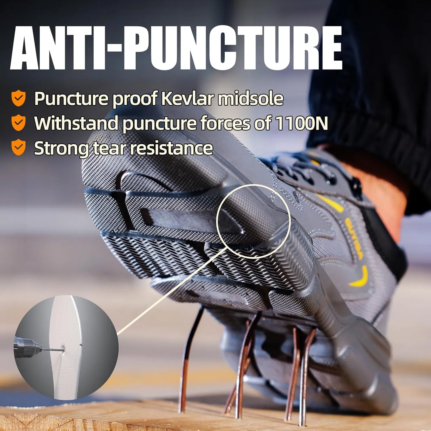 Steel Toe Shoes for Men Women Lightweight Work Shoes Mens Indestructible Safety Sneakers Puncture Proof Construction Shoe Composite Toe Sneakers