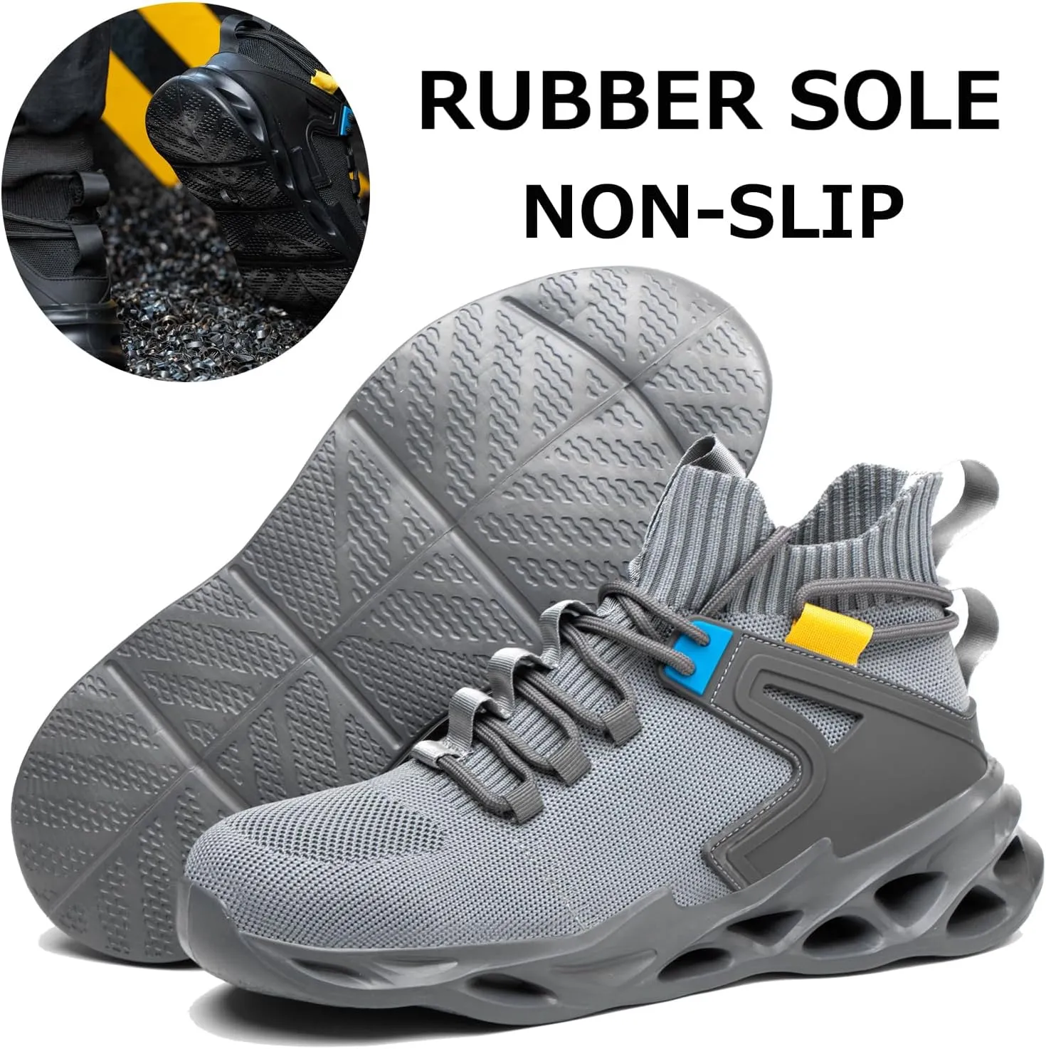 Steel Toe Shoes for Men Work Boots Safety Sneakers Lightweight Non Slip Breathable Industrial Construction Shoes