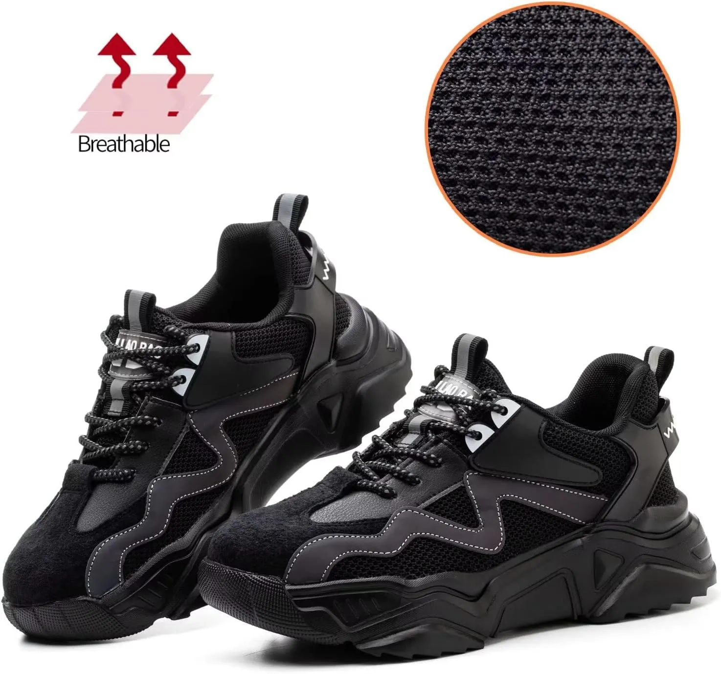Steel Toe Shoes for Women Men Wide fit Indestructible Work Sneakers Safety Shoes Lightweight Slip Resistant Puncture Proof Composite Toe Shoe