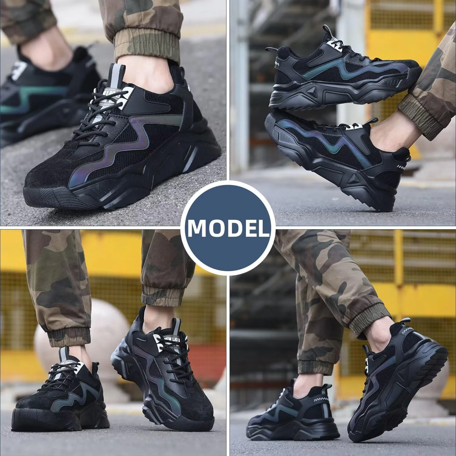 Steel Toe Shoes for Women Men Wide fit Indestructible Work Sneakers Safety Shoes Lightweight Slip Resistant Puncture Proof Composite Toe Shoe