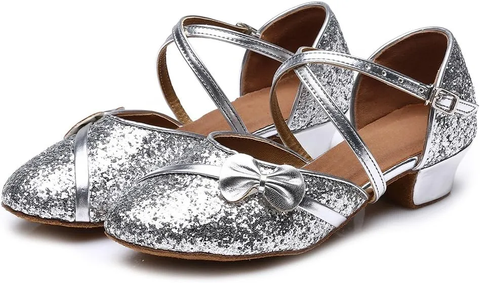 SWDZM Girl Latin/Chacha/Salsa/Performance Dance Shoes Sequin Ballroom Model-208