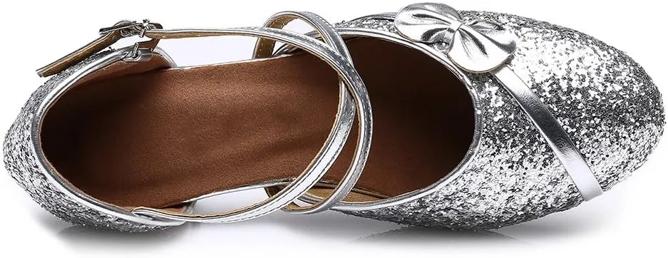 SWDZM Girl Latin/Chacha/Salsa/Performance Dance Shoes Sequin Ballroom Model-208