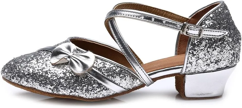 SWDZM Girl Latin/Chacha/Salsa/Performance Dance Shoes Sequin Ballroom Model-208