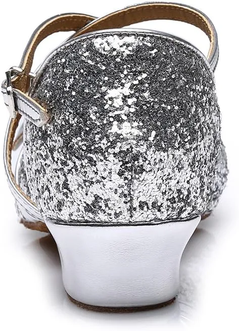 SWDZM Girl Latin/Chacha/Salsa/Performance Dance Shoes Sequin Ballroom Model-208