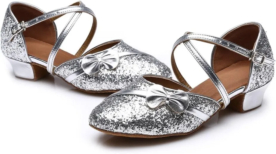 SWDZM Girl Latin/Chacha/Salsa/Performance Dance Shoes Sequin Ballroom Model-208