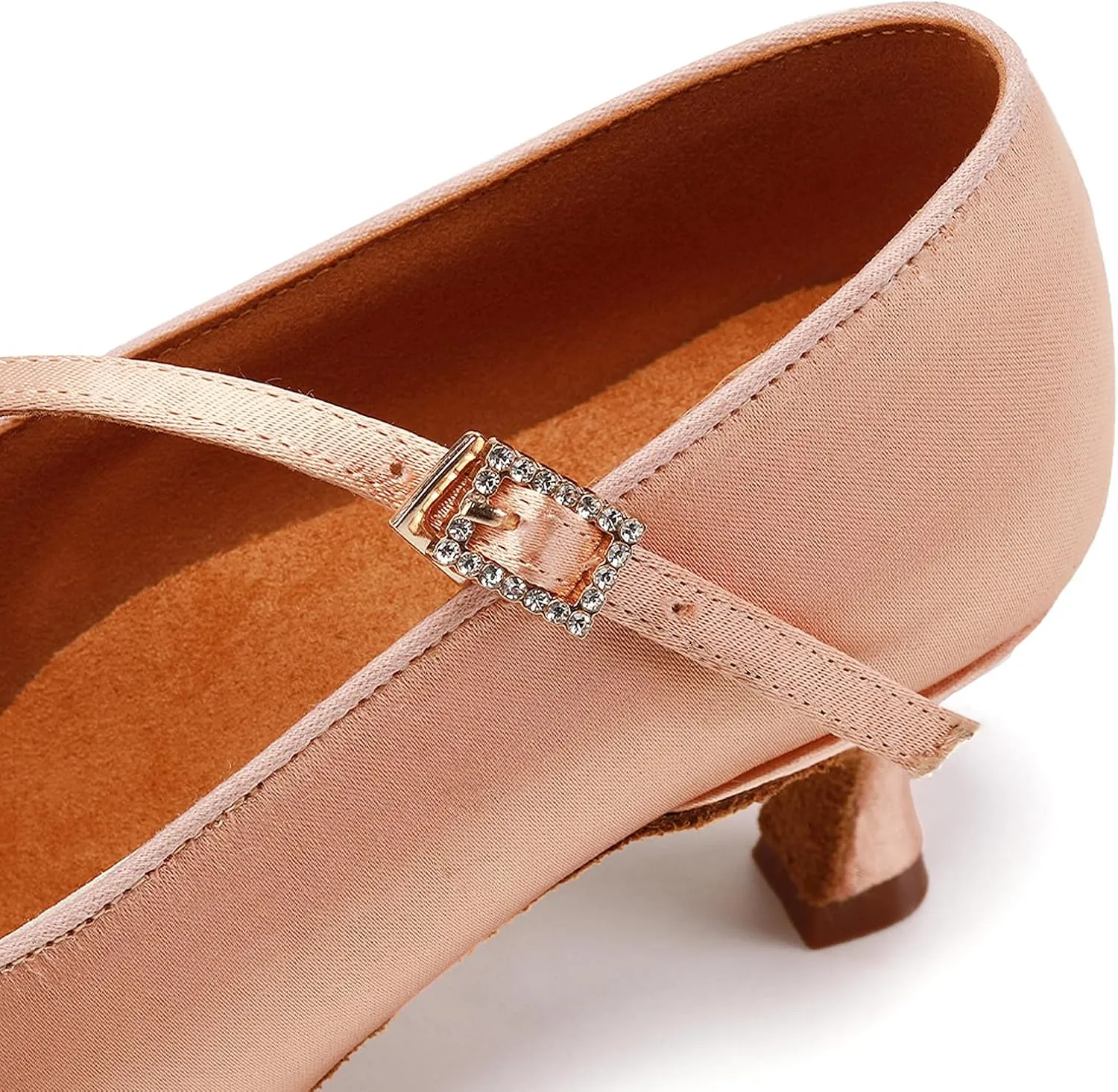 SWDZM Satin Ballroom Dance Shoes Women Latin Dance Shoes Closed Toe Tango Waltz Social Dance Shoes