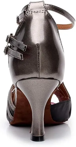 SWDZM Women Ballroom Dance Shoes Latin Salsa Bachata Practice Performance Dance Shoes,Model-QJW6105