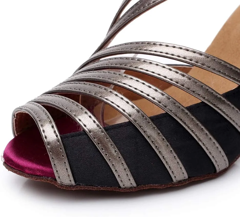SWDZM Women Ballroom Dance Shoes Latin Salsa Bachata Practice Performance Dance Shoes,Model-QJW6105