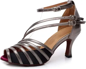 SWDZM Women Ballroom Dance Shoes Latin Salsa Bachata Practice Performance Dance Shoes,Model-QJW6105