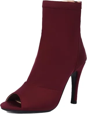 SWDZM Women Ballroom Dance Shoes Peep Toe Latin Salsa Performance Party Ankle Dance Boots