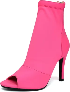 SWDZM Women Ballroom Dance Shoes Peep Toe Latin Salsa Performance Party Ankle Dance Boots