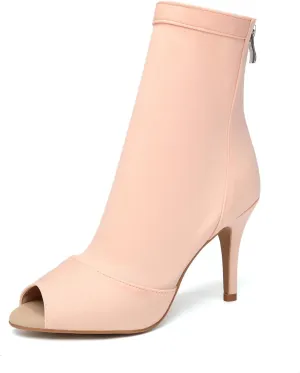 SWDZM Women Ballroom Dance Shoes Peep Toe Latin Salsa Performance Party Ankle Dance Boots