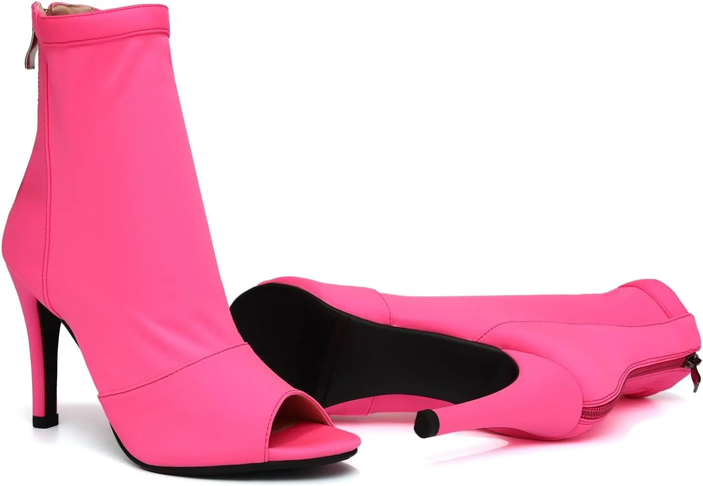 SWDZM Women Ballroom Dance Shoes Peep Toe Latin Salsa Performance Party Ankle Dance Boots
