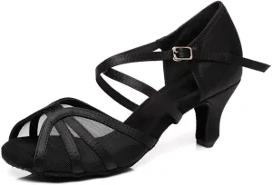 SWDZM Women's Latin Dance Shoes Rhinestone Salsa Chacha Ballroom Performance Practice Dancing Shoes