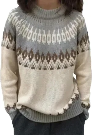 Sweater Women Plus Size Vacation Long Sleeve Pullover Crewneck Sweater Knit Sweater Tops Fashion Trendy Clothes