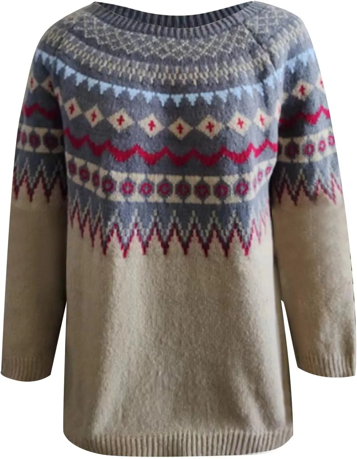 Sweater Women Plus Size Vacation Long Sleeve Pullover Crewneck Sweater Knit Sweater Tops Fashion Trendy Clothes