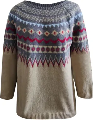 Sweater Women Plus Size Vacation Long Sleeve Pullover Crewneck Sweater Knit Sweater Tops Fashion Trendy Clothes