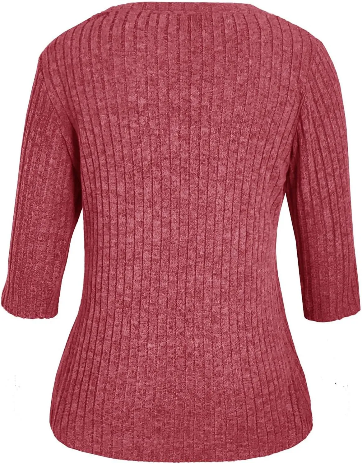Sweaters for Women 3/4 Sleeve Tops 2025 Summer Lightweight Ribbed Knit Round Neck Blouses Shirts
