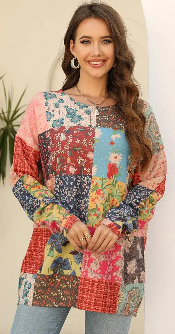 Sweaters for Women Oversized Sweaters Casual Boho Clothes Knit Tops Trendy Graphic Sweater